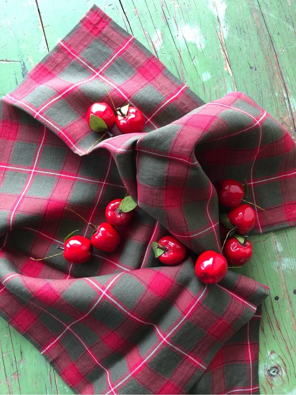 Libeco St. Giles Tartan Plaid Linen Napkins Set of 8 NWOT Belgian